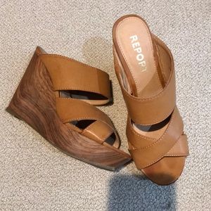 Tan wedge sandal